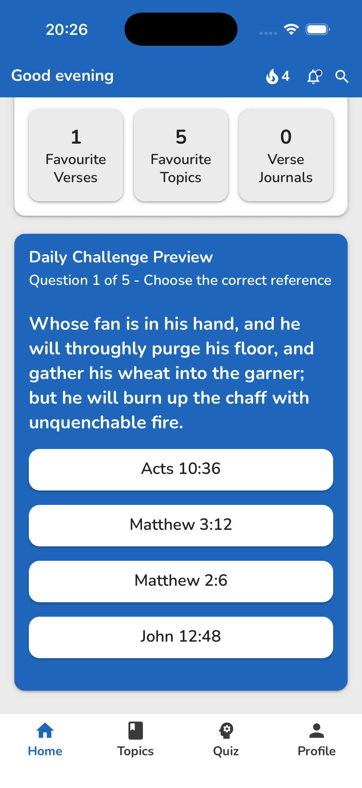 Bible Topics Home showing signed-out reading-first experience