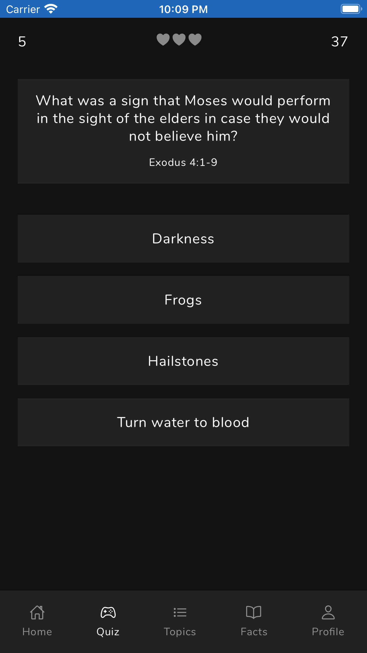 Quiz dark mode